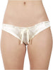Intimo Womens Poly Charmeuse Ruffled Bikini, Ivory, Medium