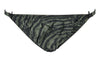 INTIMO Womens Classic Silk String Bikini (Green/Black Animal, Medium)