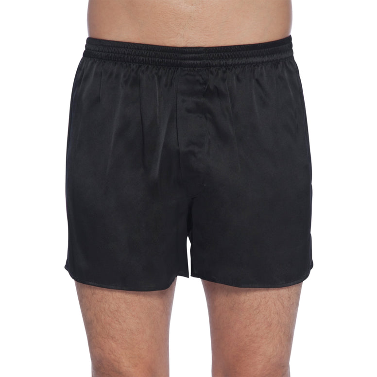 Intimo Mens Classic Silk Boxers, Black Small