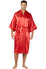 Intimo Mens Classic Satin Robe, Red, One Size Fits Most