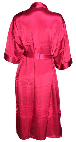 Intimo Women's Silk Robe Tie Front Knee Length 3/4 Length Sleeve Sleepwear Loungewear
