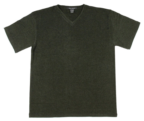 Intimo Men's Ribbed V-Neck Short Sleeve Shirt Top