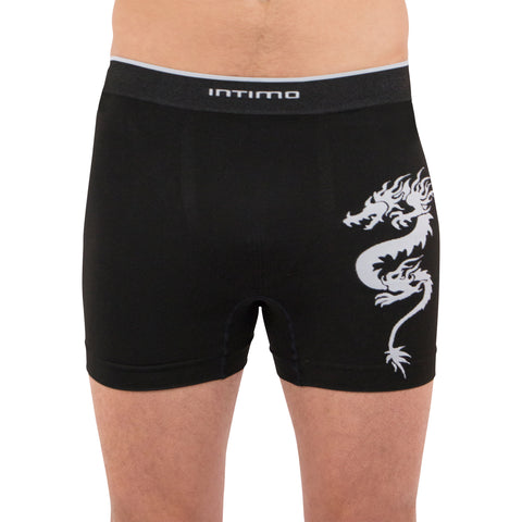 Intimo Men's Dragon Silhouette Casual Fabric-Blend Boxer Briefs Sleep Lounge Underwear Loungewear
