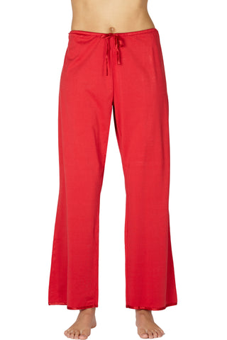 Womens Comfy Silk Knit Pants, Red, XX-Large