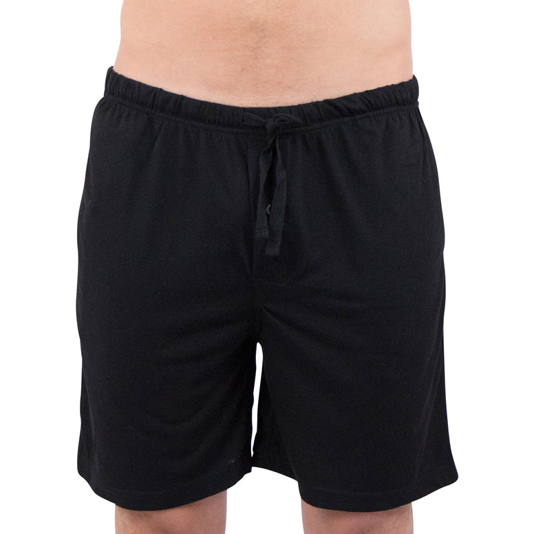 INTIMO Mens Soft Pajama Sleep Short, Black L