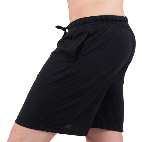 INTIMO Mens Soft Pajama Sleep Short, Black L