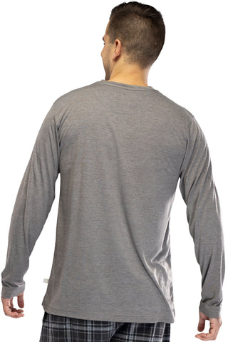 Intimo Mens Knit Long Sleeve V-Neck Shirt Medium
