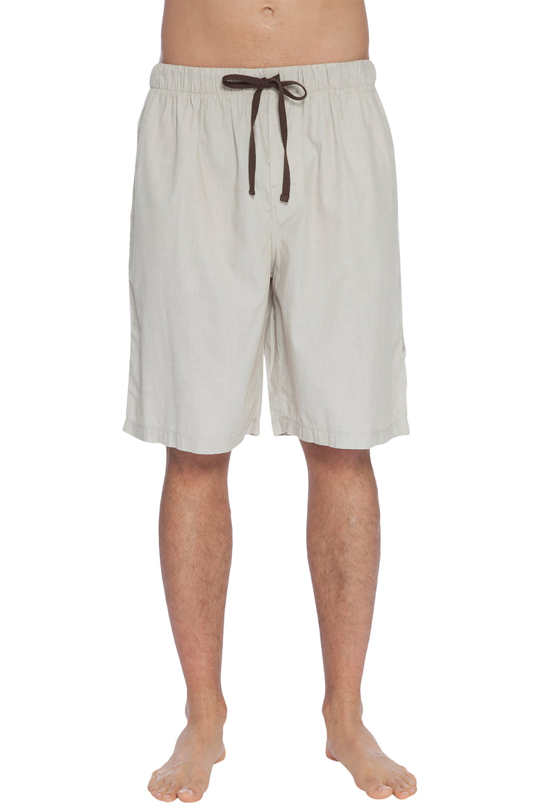 INTIMO Mens Soft Rayon Jam Sleep Shorts (Khaki, Medium)