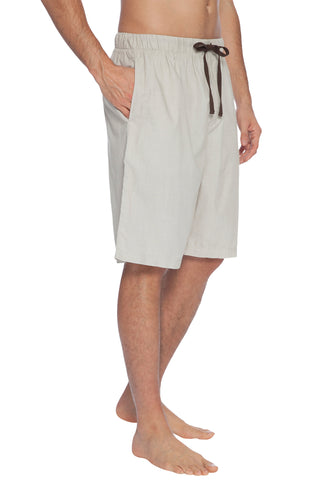 INTIMO Mens Soft Rayon Jam Sleep Shorts (Khaki, Medium)