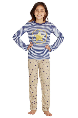 Chloe & Olivia Christmas Lulu Justice Star Yoga Athletic Sport Girls Fashion Pajama Set, Multi, 6/6X