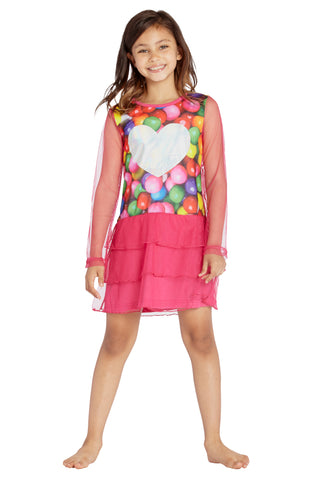 Chloe & Olivia CANDY EMOJI JUSTICE HEART Girls Fashion Pajama Sleepshirt Nightgown