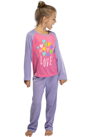 Chloe & Olivia Love Fashion Girls Pajama Set, Purple, 6/6X