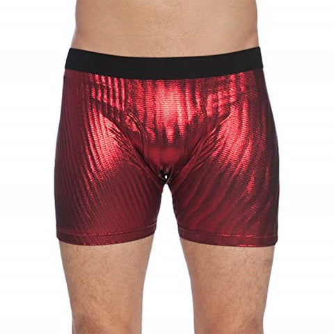 Intimo Mens Shimmer Red Boxer Briefs, Red, Medium