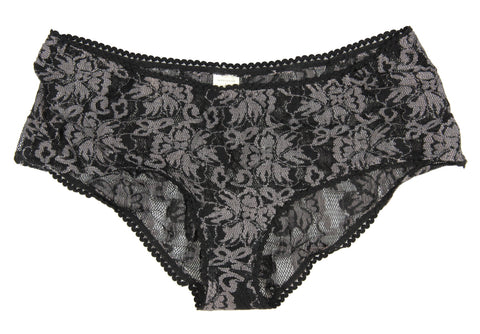 Ladies Boyshort Tina Lace Underwear Panties Black Large