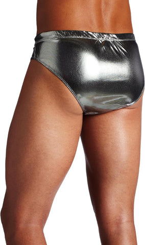 Intimo Men's Liquid Metallic Bikini Brief Underwear Silver, Medium
