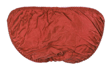 INTIMO Womens Classic Silk String Bikini (Red, Medium)