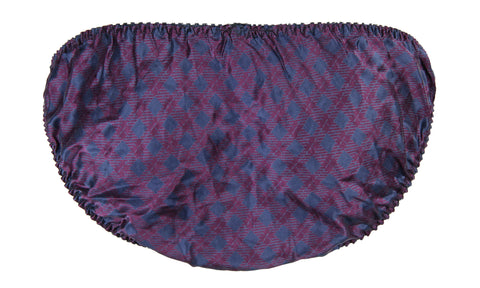 INTIMO Womens Classic Silk String Bikini (Plum/Navy Diamonds, Medium)