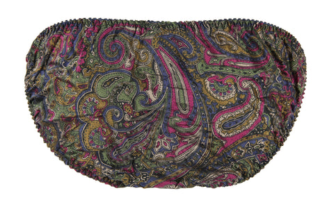 INTIMO Womens Classic Silk String Bikini (Multicolored Paisley, Medium)