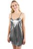 INTIMO Womens Liquid Metallic Chemise, Silver Medium