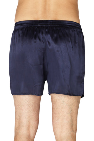 INTIMO Mens Classic Silk Boxers, Navy, S