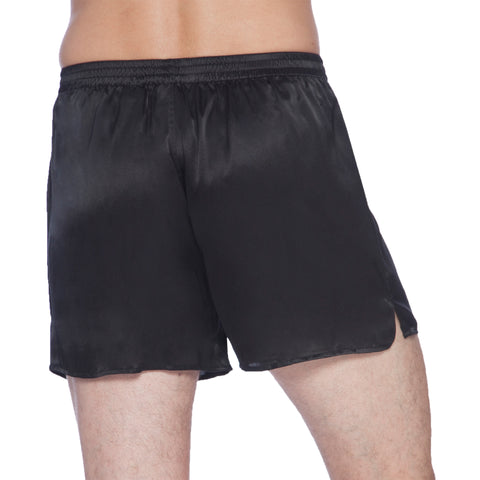 Intimo Mens Classic Silk Boxers, Black Small