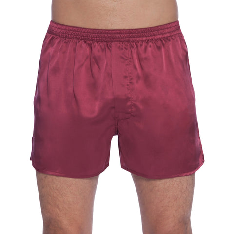 Intimo Mens Classic Silk Boxers, Burgundy X-Large