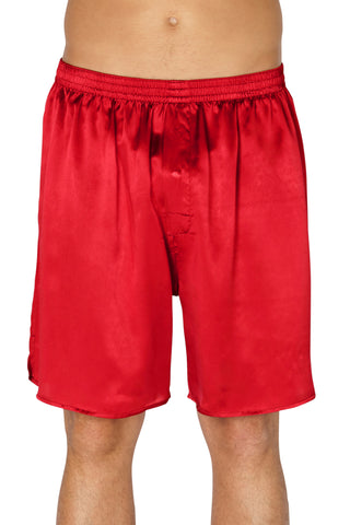 Intimo Mens Classic Silk Boxers - Big & Tall, Red, 1X