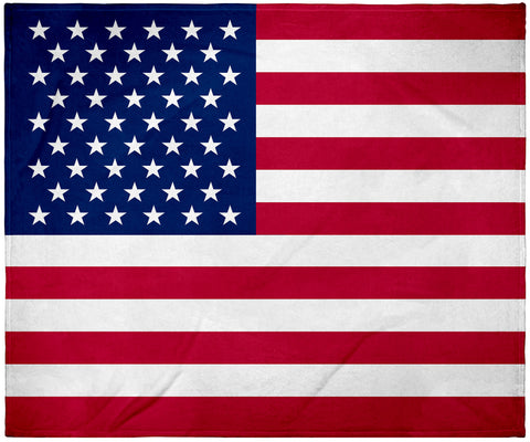 American Flag Blanket Stars and Stripes USA Soft Plush Fleece Throw 50" x 60" (127cm x152cm)