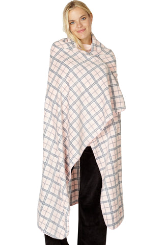 Intimo Pink Plaid Print Soft Fleece Throw Blanket 48" x 58" For Bed Couch Dorm Room Home Decor Living Room