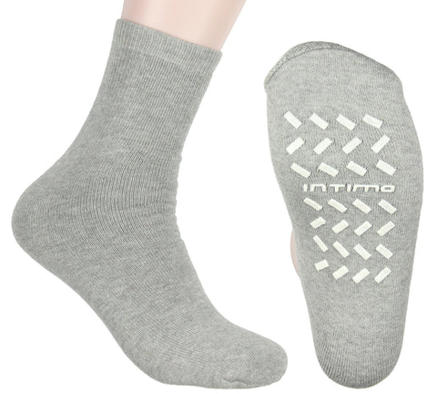 Intimo Womens Slipper Socks (Grey H.)